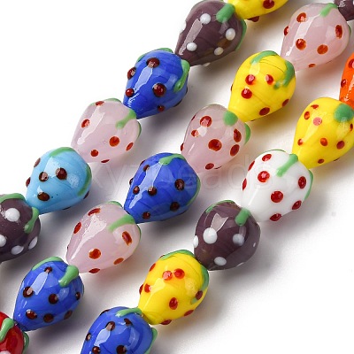 Handmade Lampwork Beads Strands LAMP-R109B-15A-01-1