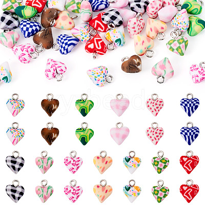 39Pcs 13 Colors Handmade Polymer Clay Charms CLAY-TA0001-91-1