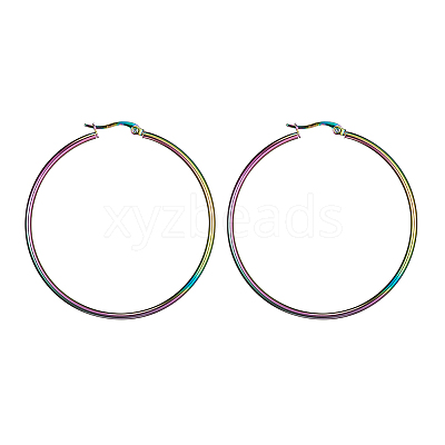 304 Stainless Steel Big Hoop Earrings EJEW-F105-04M-1