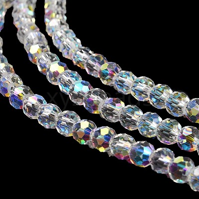 Electroplate Glass Beads Strands X-EGLA-D030-13-1