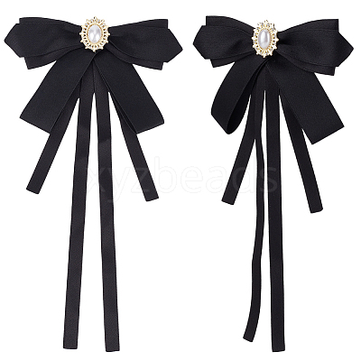 2Pcs Polyester Bowknot Pins JEWB-CN0001-11-1