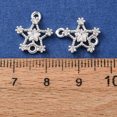 Brass Pave Clear Cubic Zirconia Connector Charms CU-CBAEC99-08S-1