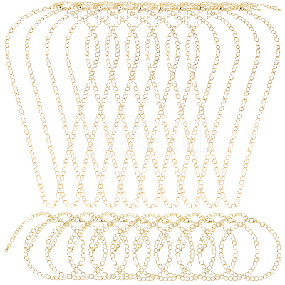 20Pcs Brass Cable Chain Bracelets & Necklaces Sets for Women SJEW-BM0001-03-1