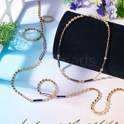 Glass Beaded Adjustable Waist Chains for Women AJEW-TA0005-78D-1