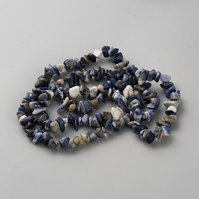 Natural Blue Spot Jasper Beads Strands G-WH0035-25B-1