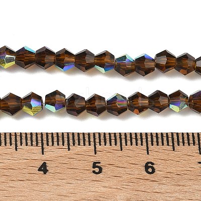 Electroplate Transparent Glass Beads Strands EGLA-K015-18V-1