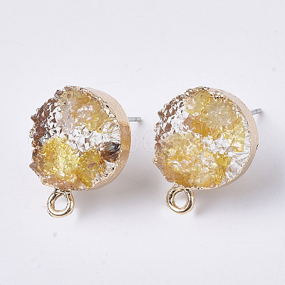 Druzy Resin Stud Earring Loops RESI-S383-028E-1