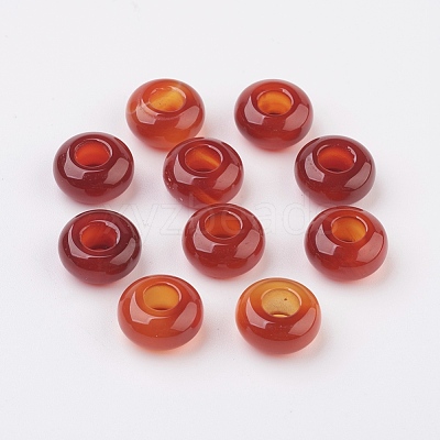 Natural Carnelian European Beads X-G-G740-14x8mm-15-1