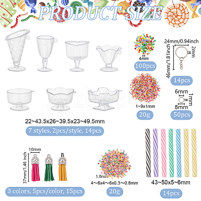 DIY Mini Sundae Cups Keychain Making Kit DIY-OC0011-48-1