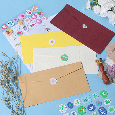 6 Sheets 6 Styles PVC Adhesive Wax Seal Stickers Set STIC-CP0001-15-1