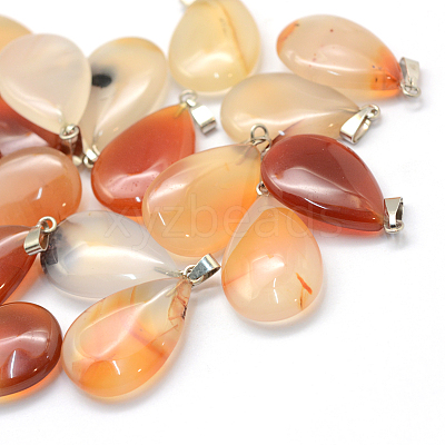 Teardrop Dyed Natural Agate Pendants G-Q368-26-1