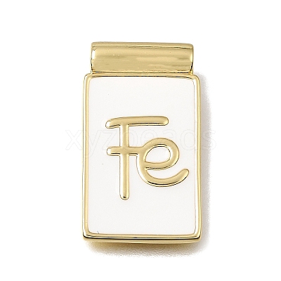 Brass with White Enamel Pendants KK-CBA8E93-04C-1