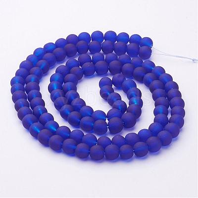 Baking Paint Transparent Glass Bead Strands X-GLAA-S031-8mm-09-1