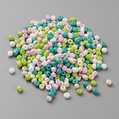Opaque Glass Round Seed Beads GLAA-TAC0017-05A-1