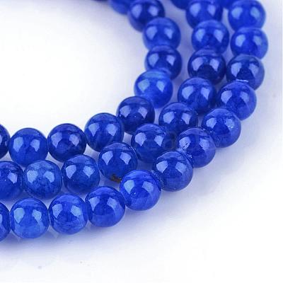 Natural Dyed Yellow Jade Gemstone Bead Strands G-R271-6mm-Y22-1
