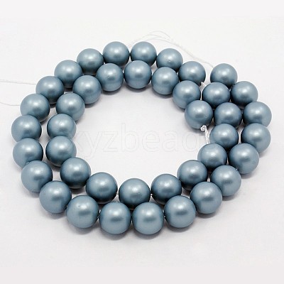 Round Shell Pearl Frosted Beads Strands BSHE-I002-6mm-323-1