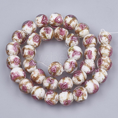 Handmade Gold Sand Lampwork Beads LAMP-T006-08J-1