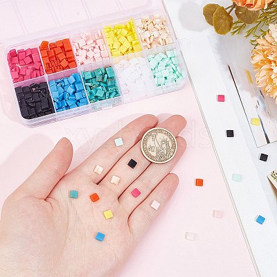 800Pcs 10 Colors Opaque Acrylic Slide Charms OACR-SC0001-36A-1
