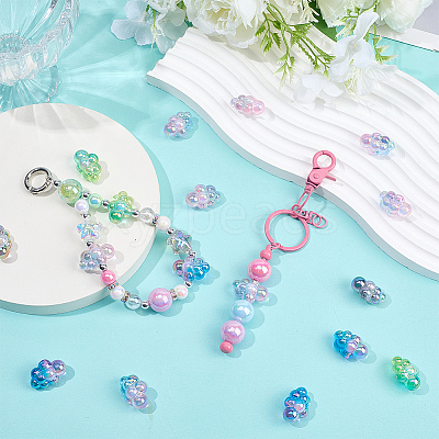 30Pcs Transparent Acrylic European Beads OACR-SC0002-72-1