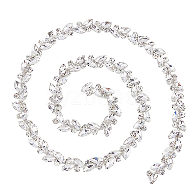 Glass Rhinestone Handmade Beaded Chains FIND-WH0161-66A-1