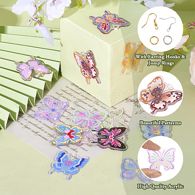 DIY Butterfly Dangle Earring Making Kit DIY-TA0006-34-1