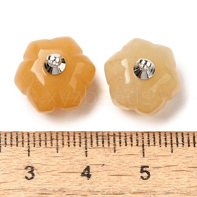 Natural Topaz Jade Pumpkin Charms with Platinum Tone Brass Bails G-C158-06P-02-1