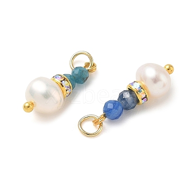3Pcs 3 Styles Faceted Natural Apatite & Kyanite and Potato Pearl Pandants PALLOY-JF06048-02-1