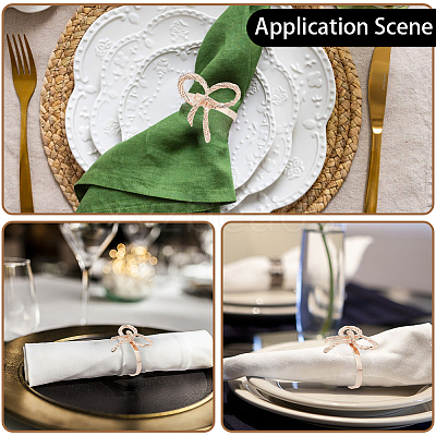 Bowknot Iron Napkin Rings DIY-WH20007-680RG-1
