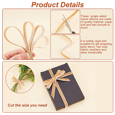 Single Face Velvet Ribbons OCOR-WH0080-14E-02-1