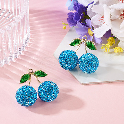 2Pcs Alloy Cherry Charms FIND-TA0009-30B-1