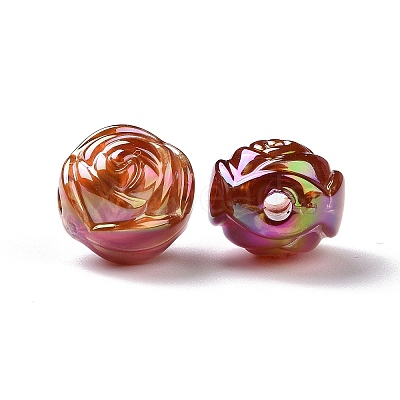 UV Plating Rainbow Iridescent Acrylic Beads PACR-H003-23-1