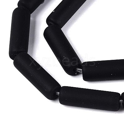 Frosted Opaque Glass Beads Strands X-GLAA-N070-01A-D01-1