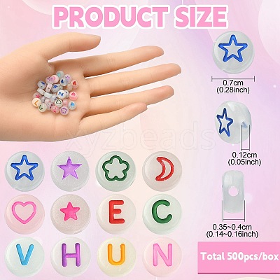 Luminous Acrylic Beads MACR-YW0002-96-1