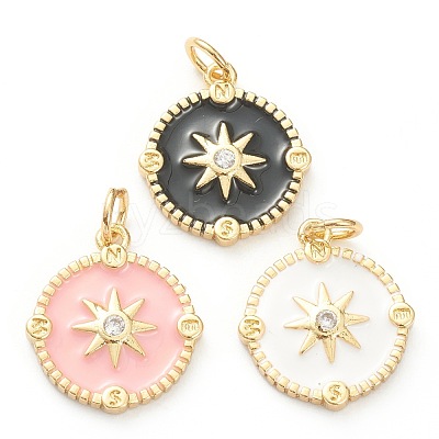 Brass Micro Pave Cubic Zirconia Pendants ZIRC-P200-14-1