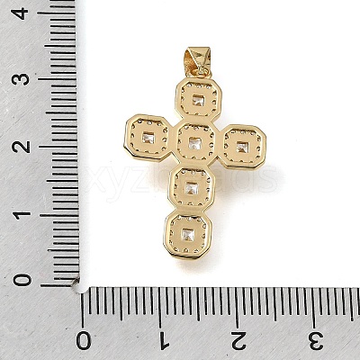 Brass Micro Pave Clear Cubic Zirconia Pendants CU-CBA9883-05A-G-1