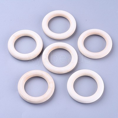 Unfinished Wood Linking Rings WOOD-F002-01-55mm-1