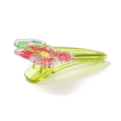 Flower Acrylic Alligator Hair Clips OHAR-H002-01E-1