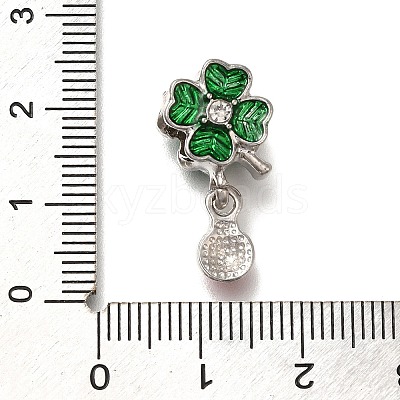 Rack Plating Alloy Crystal Rhinestone European Dangle Charms PALLOY-P307-20P-1