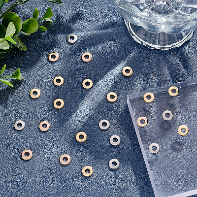60Pcs 3 Colors 201 Stainless Steel Linking Rings STAS-UN0036-94-1