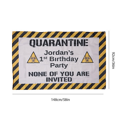 Polyester Quarantine Birthday Decorations Banner AJEW-GF0001-65-1
