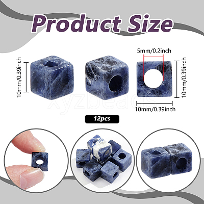 12Pcs Natural Sodalite European Beads G-NB0005-88F-1