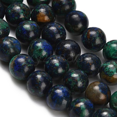 Natural Azurite Beads Strands G-Z110-C05-6mm-1