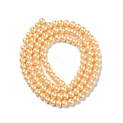 Eco-Friendly Dyed Glass Pearl Round Beads Strands HY-A002-4mm-RB072-1