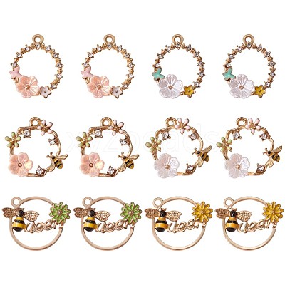 12Pcs Alloy Enamel Pendants JX135A-1
