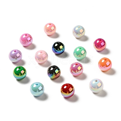 UV Plating Rainbow Iridescent Acrylic Beads PACR-D070-01-1
