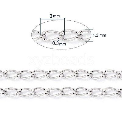 Tarnish Resistant 304 Stainless Steel Curb Chains/Twisted Chains CHS-L024-012P-1