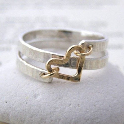 Hammered Alloy Finger Link Rings for Women FS-WG79F21-01-1
