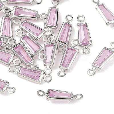SHEGRACE Brass Pave Cubic Zirconia Trapezoid Connector Charms XGRQ2O907-444B-P-1