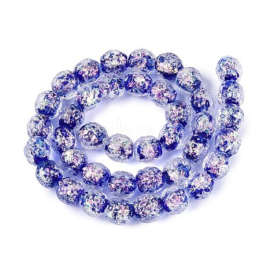 Handmade Foil Glass Beads Strands FOIL-Q002-05C-1