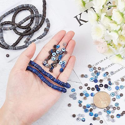 3 Strands 3 Colors Shell Beads Strands SSHEL-NB0001-23-1